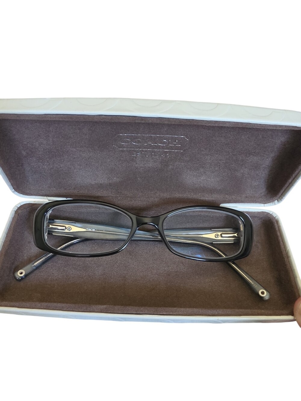 Coach Fionna 2010 Black Rhinestone Rectangular Eyeglasses Frame w/ Case
